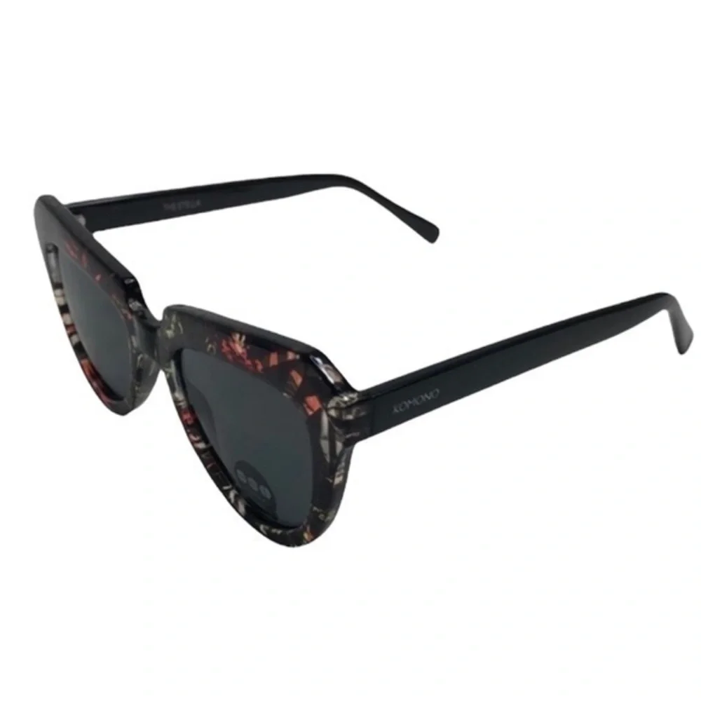 KOMONO Stella Sunglasses NEW with case Fern Red Green Floral